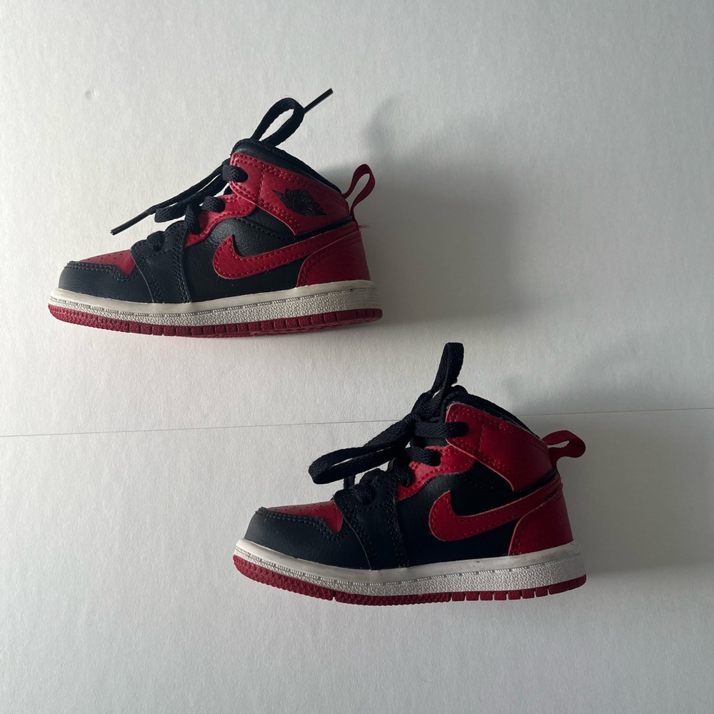 Nike Air Jordan Retro 1 “Bred” Black & Gym Red Mid Toddler 6C